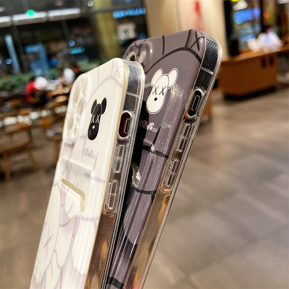 Ốp điện thoại in hoạt hình có ngăn đựng thẻ thích hợp cho iPhone 13 12 11 Pro Max XS Max XR X 8 7 Plus