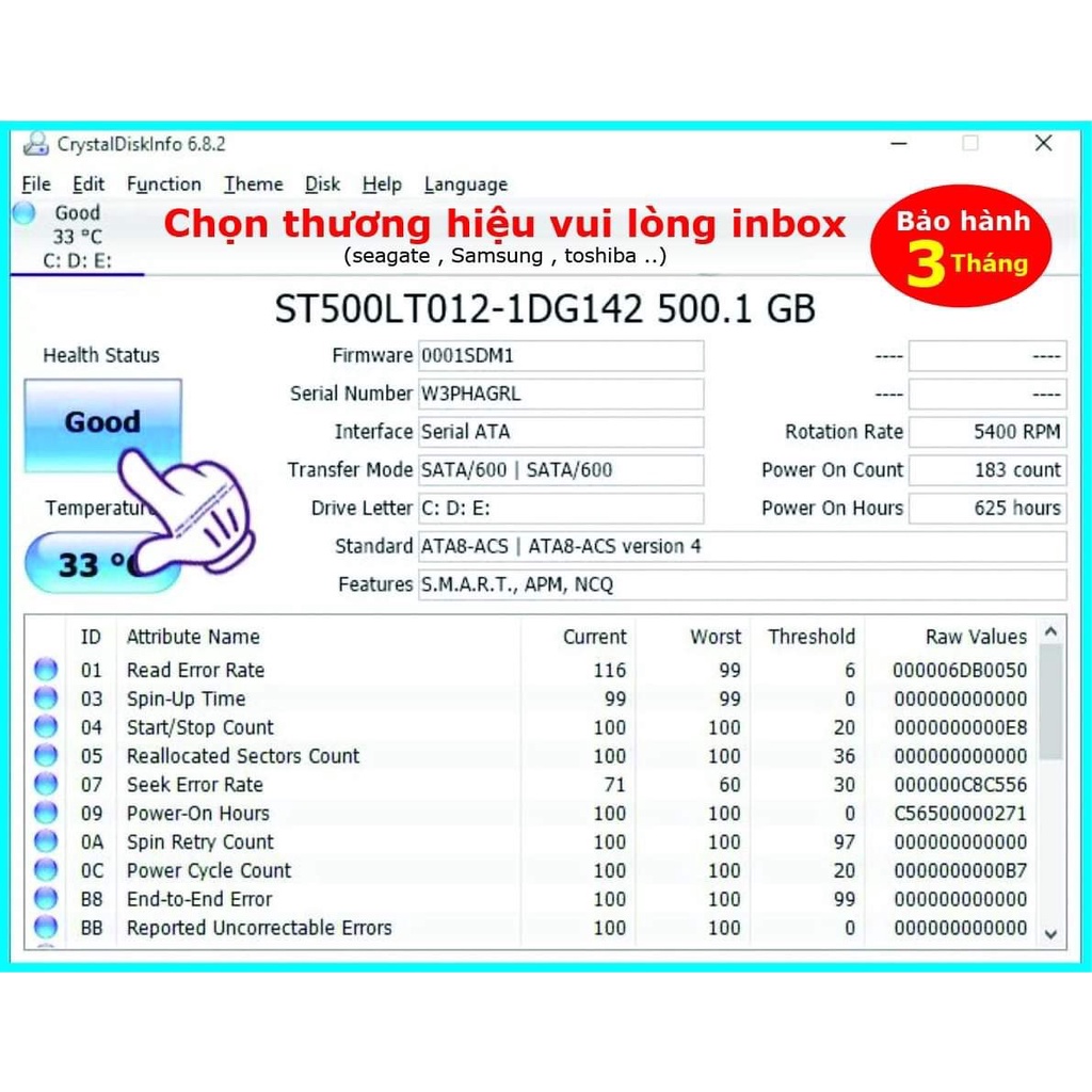 Ổ Cứng Laptop HDD 2.5'' SATA  80GB,160GB, 320GB, 500GB..... Sức Khoẻ Good Hàng Cao Cấp