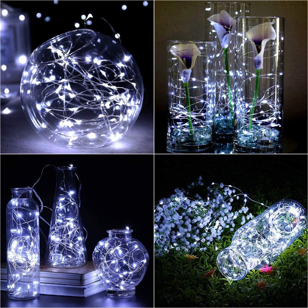 [Dùng Pin Tròn] Dây đèn đom đóm LED trang trí fairy light đom đóm 4 màu thả trần phòng ngủ (CÓ SẴN PIN)