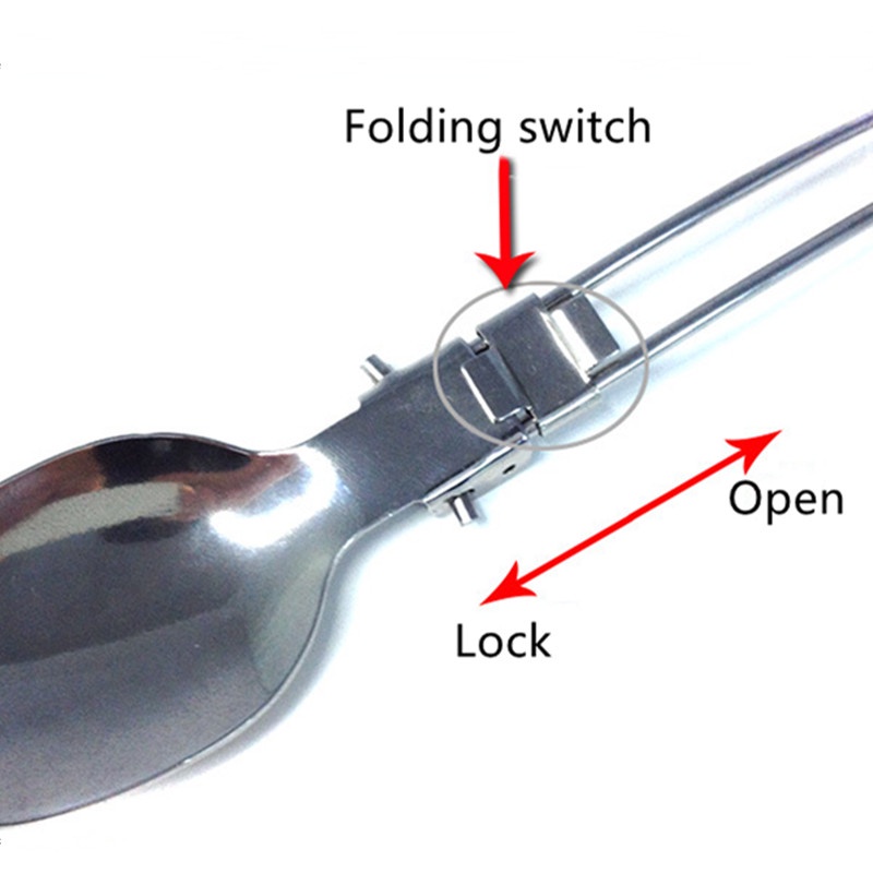 1 bộ dụng cụ ăn uống bằng thép không gỉ có thể gấp gọn tiện dụng