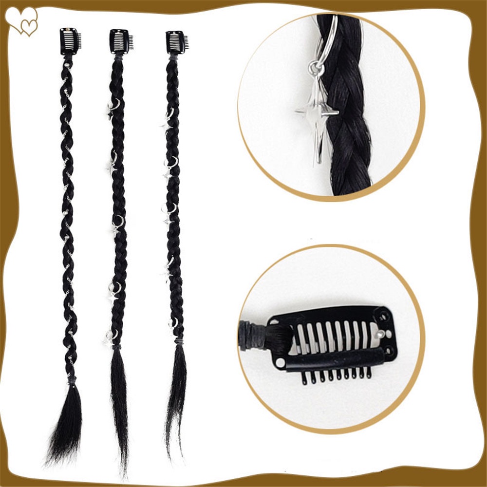 1 Cặp Tóc Giả Thắt Bím Đuôi Ngựa Dạng Móc Cài Dài Qipin Y2k Phong Cách Punk Dành Cho Bạn Nữ