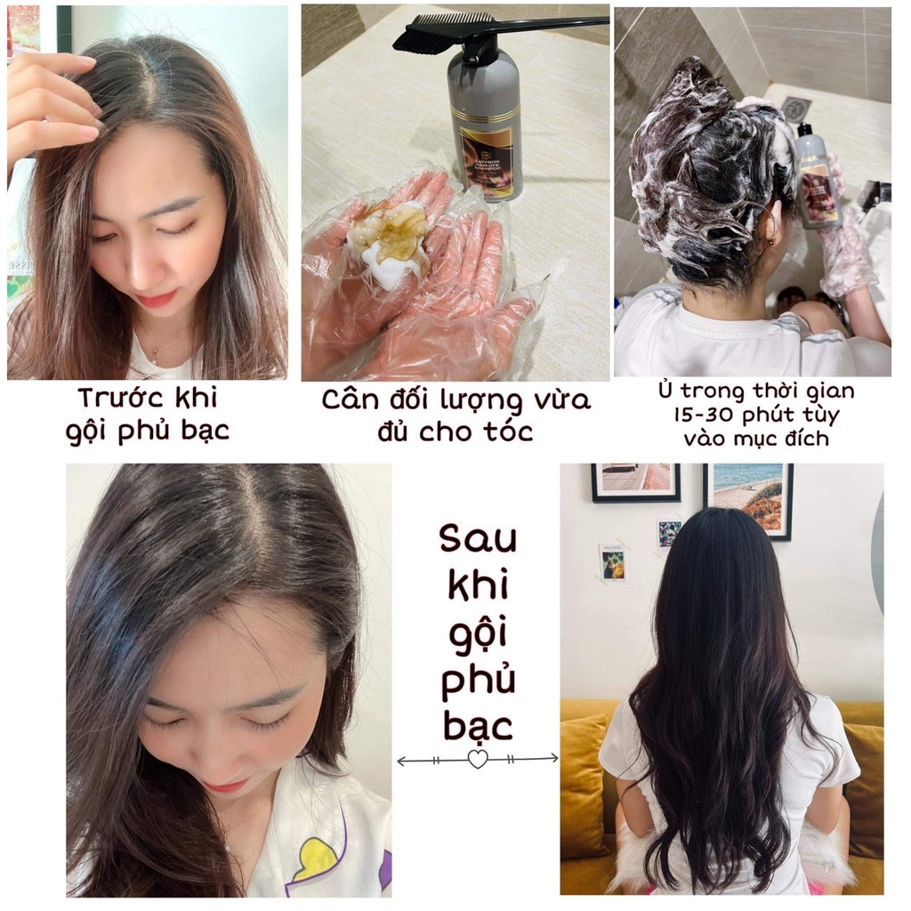 Dầu gội phủ bạc nhụy hoa nghệ tây Saffron Hair Dye Shampoo