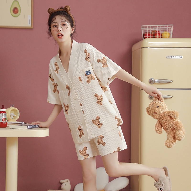 Bộ Đồ Ngủ Gấu Bà Bầu Dễ Thương