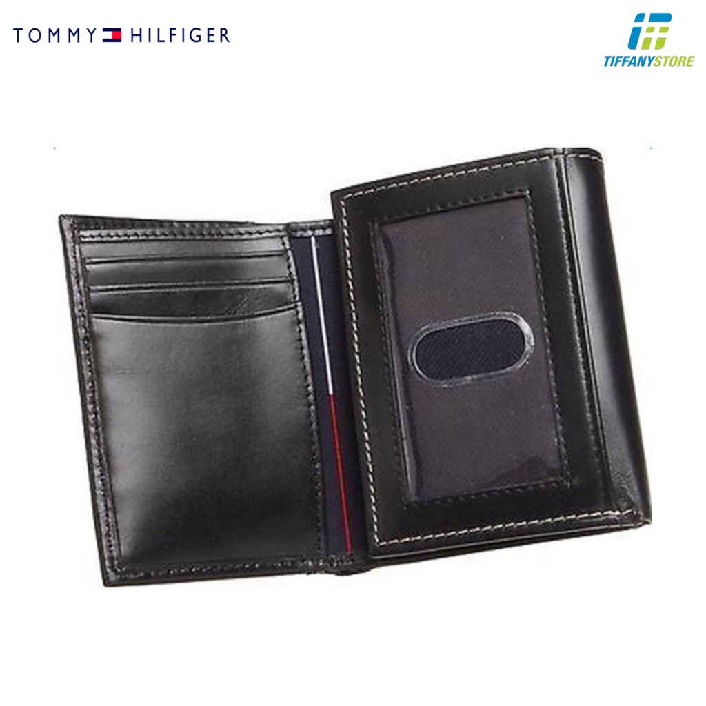 Ví nam Tommy Hilfiger Mens Cambridge Trifold Wallet Brown 5676, Ví đứng gập ba - Hàng chính hãng - Nhập tại Mỹ