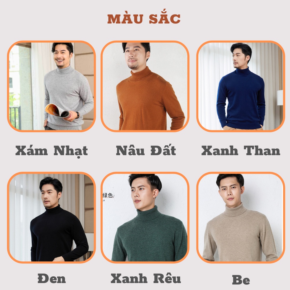 Áo Len Nam Cổ Lọ Hàn Quốc Chất Len Lông Cừu Mềm Mịn Thời Trang Cao Cấp VALIZA AL59