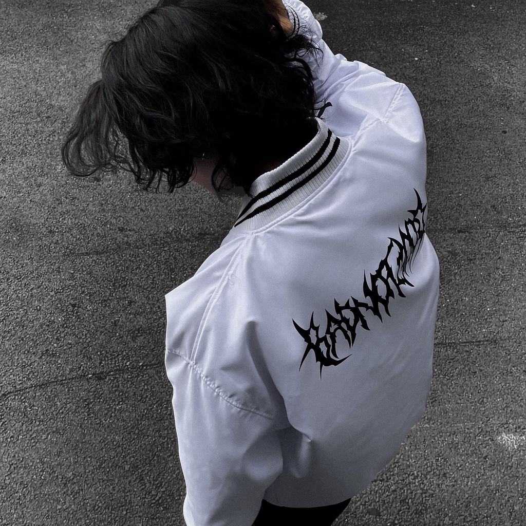 Áo Khoác BADNOTGOOD BNG PARACHUTE VARSITY (Đen/Trắng)
