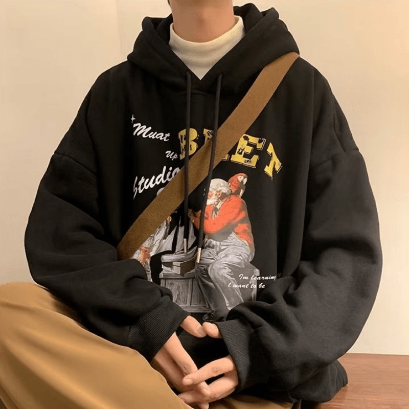 Áo hoodie In Chữ Thời Trang Hàn Quốc Chất Lượng Cao Size M-5XL Cho Nam