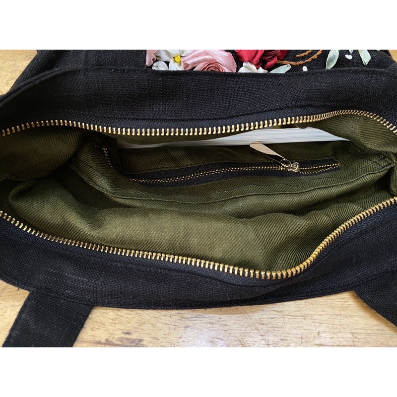 Túi tote thêu ruy băng, quà tặng đối tác