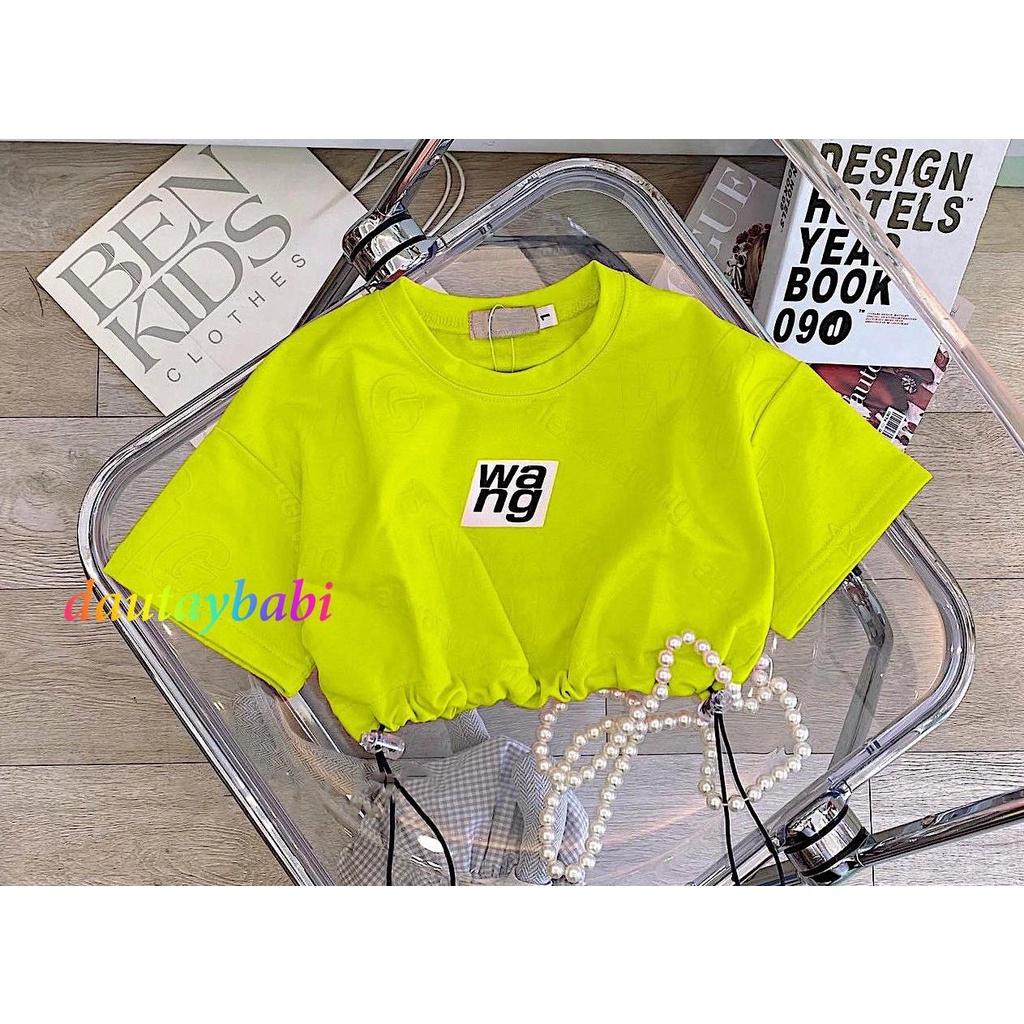 Áo croptop dây rút bé gái học nhảy  thun cotton mềm mịn co dãn cho bé  học nhảy đi chơi đều đẹp 10-54kg