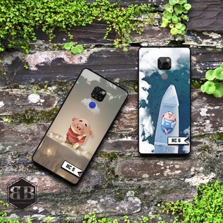 Ốp lưng kính cường lực Huawei Mate 20 hình heo con cực xinh