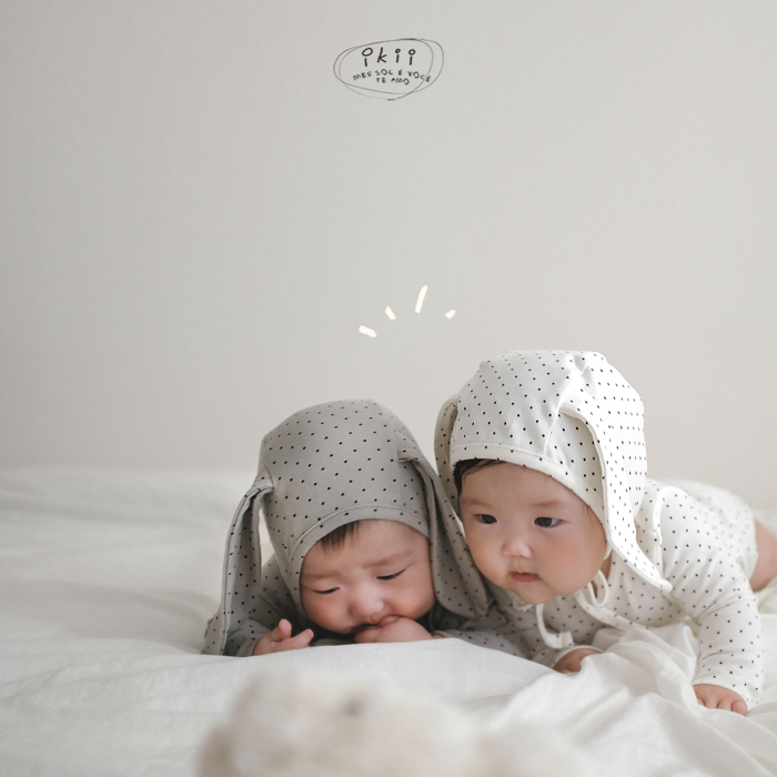 Bộ áo liền quần + mũ tai thỏ xinh xắn cho bé