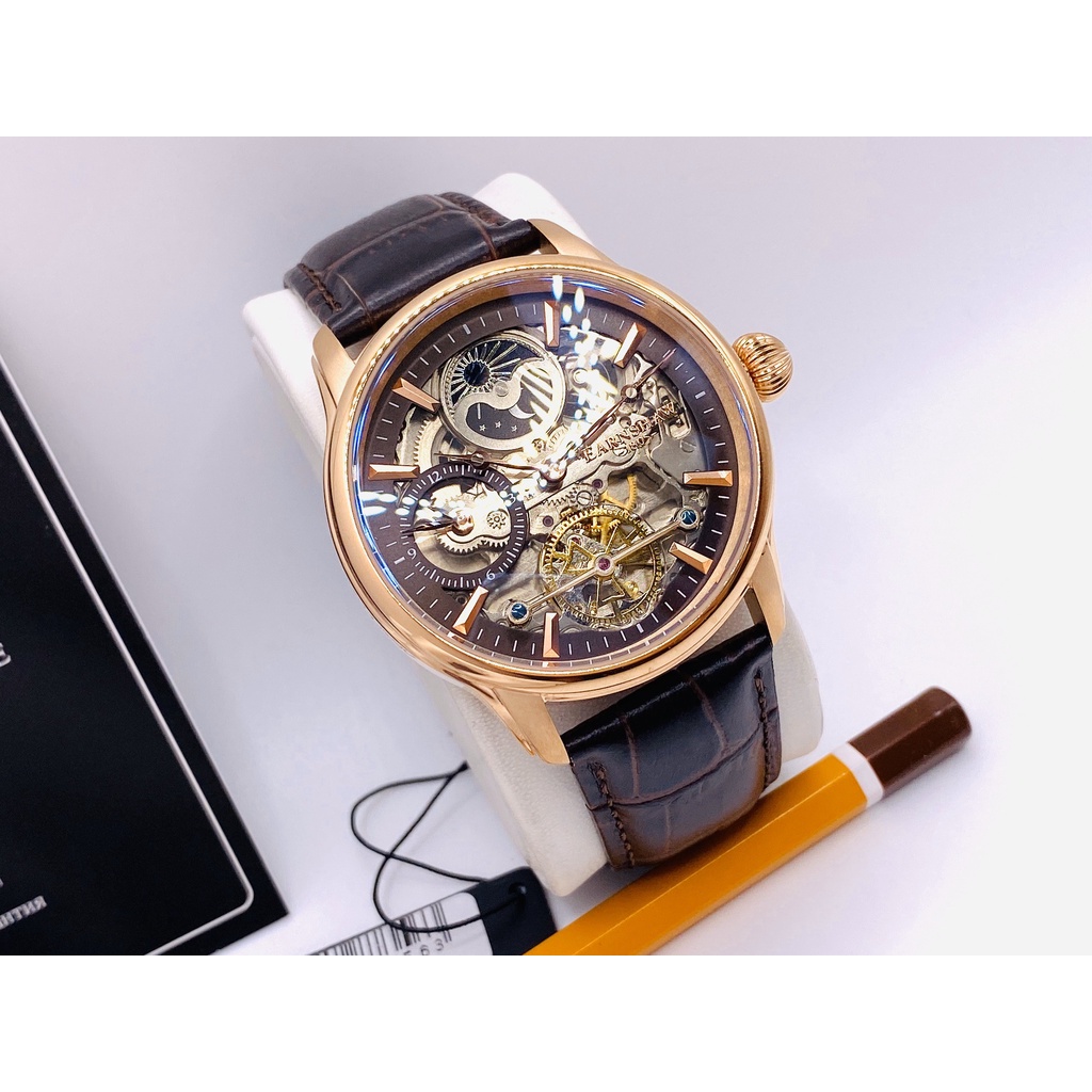 Đồng hồ nam dây da Thomas Earnshaw Longitude Shadow Sun and Moon Automatic ES-8063-06