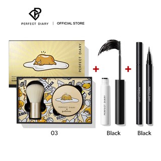 Phấn phủ 7g +Mascara Chuốt Mi 2.5g +Bút Kẻ Mắt 2.5g Perfect Diary PerfectStay Cho Trang Điểm