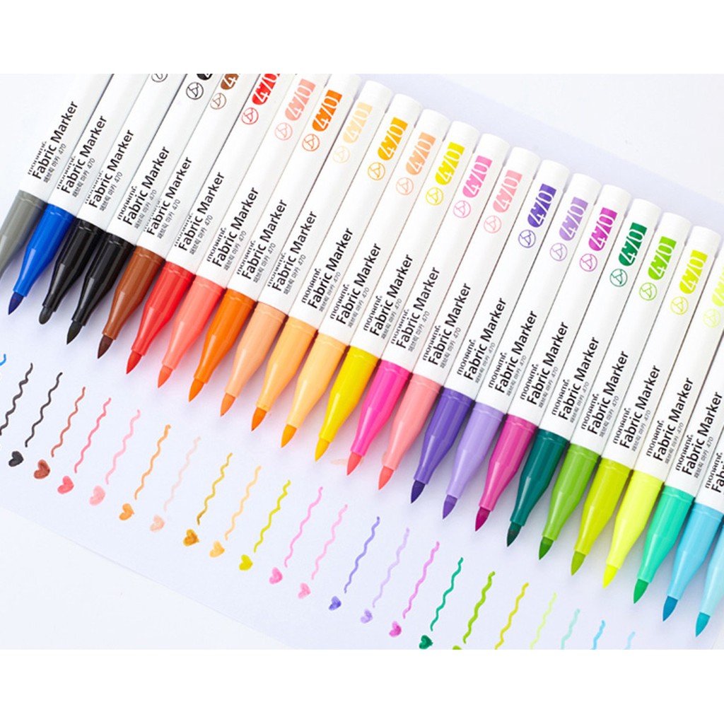 Bút vẽ vải Monami đầu brush - Fabric Marker