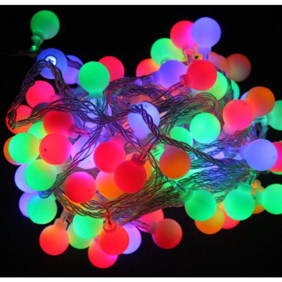 Dây Đèn Cherry Ball Bóng Bi Tròn 5M-10M Bóng Nhiều Màu Có Chớp Nháy Đẹp Lung Linh - Đèn Led Trang Trí Nhấp Nháy