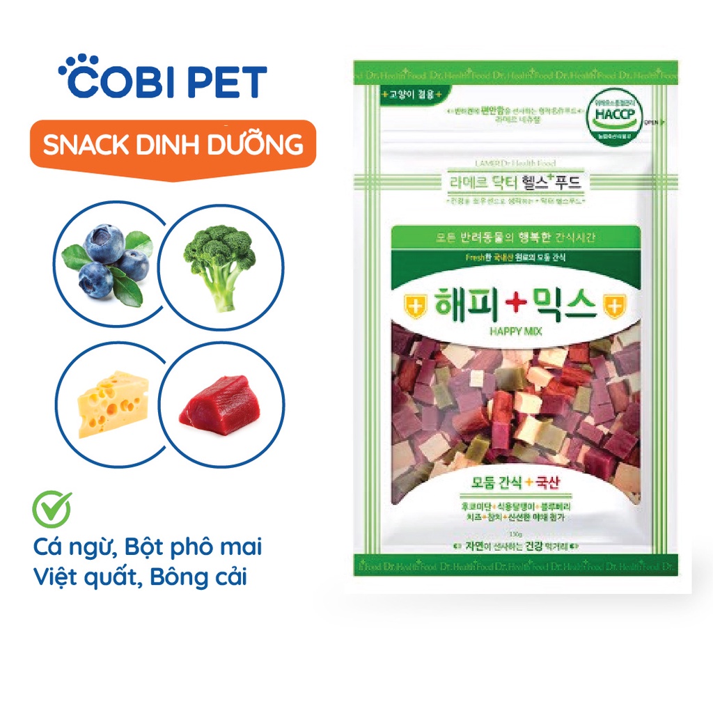 Snack Dinh Dưỡng Cho Chó Mix 4 Vị Nạp Năng lượng HAPPY MIX 130g