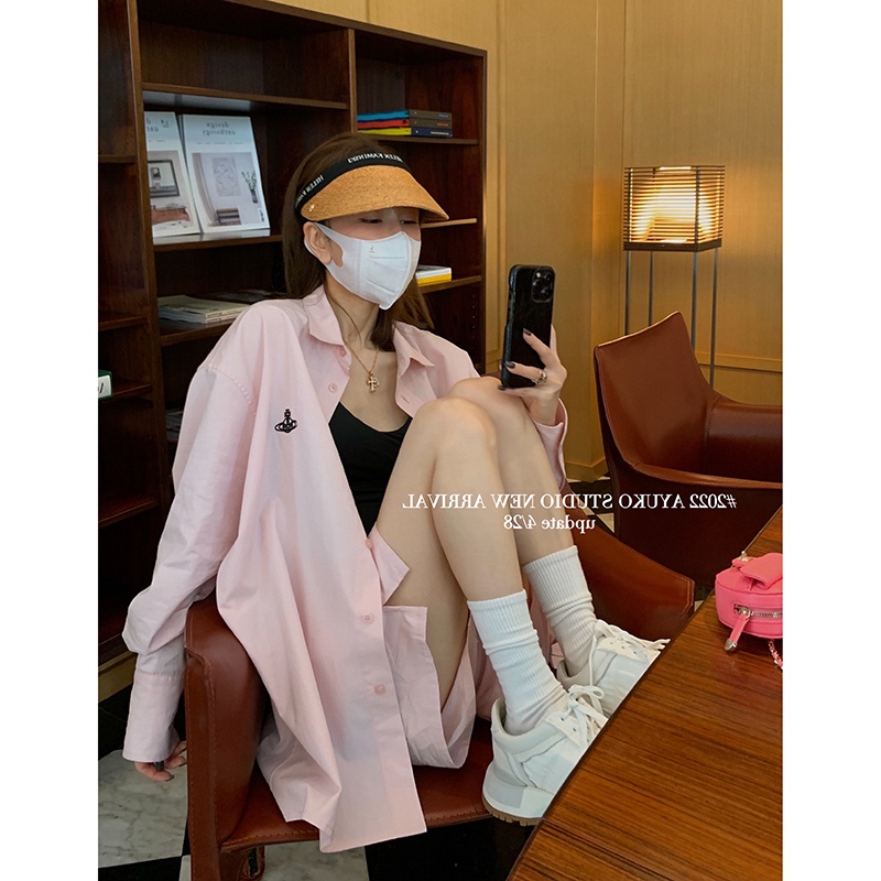 NRVP Áo Sơ Mi Dáng Rộng Thời Trang Hàn Quốc Cá Tính Cho Nữ