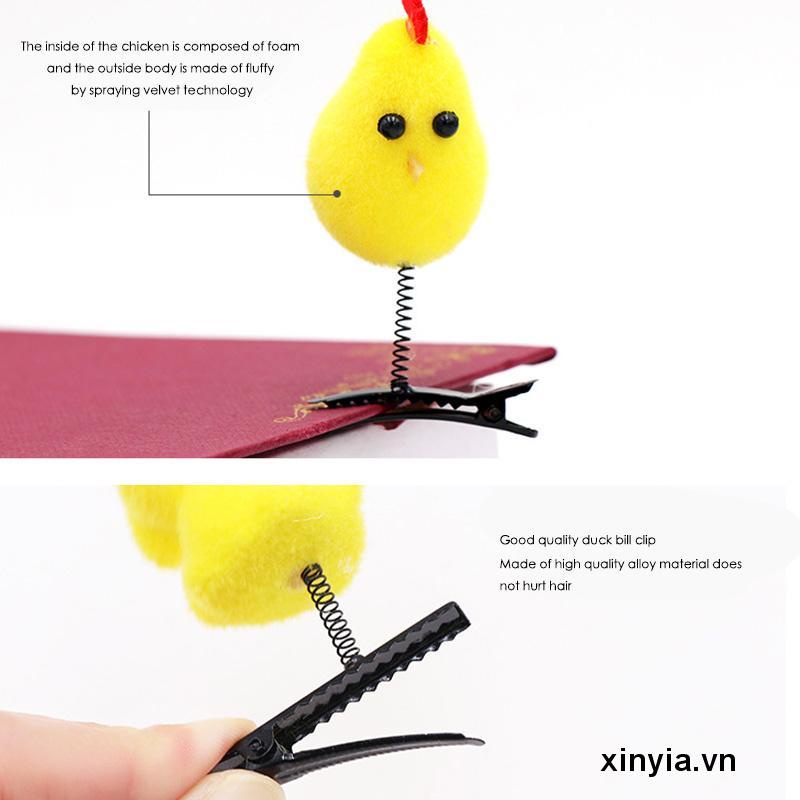 Kẹp Tóc Hình Chú Vịt / Trái Tim Màu Vàng Nhỏ Nhắn Dễ Thương Cho Bé Gái