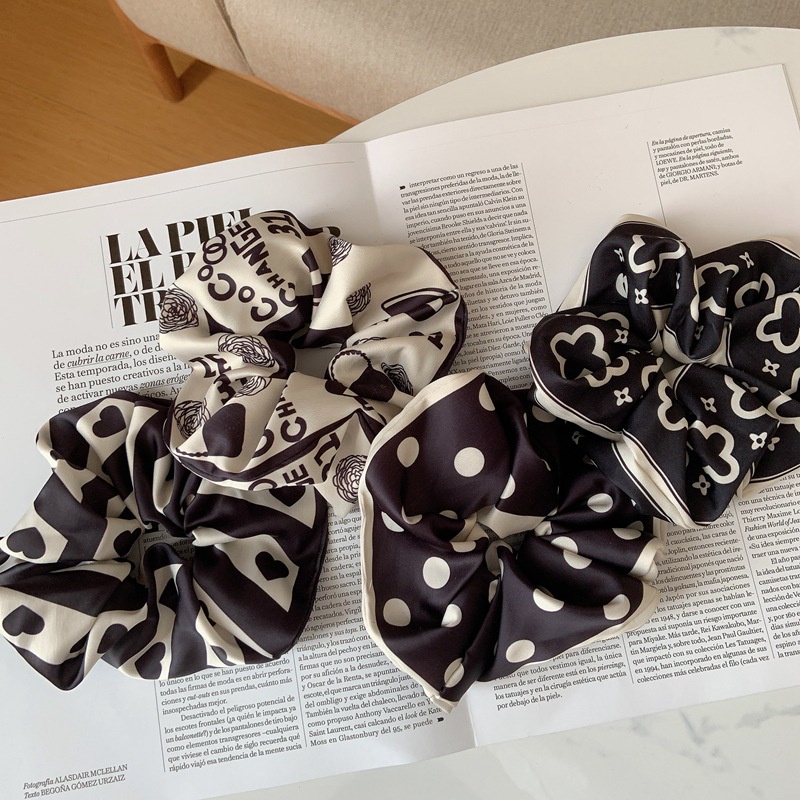 Dây Buộc Tóc Vải Satin Cỡ Lớn Phong Cách Retro Thời Trang