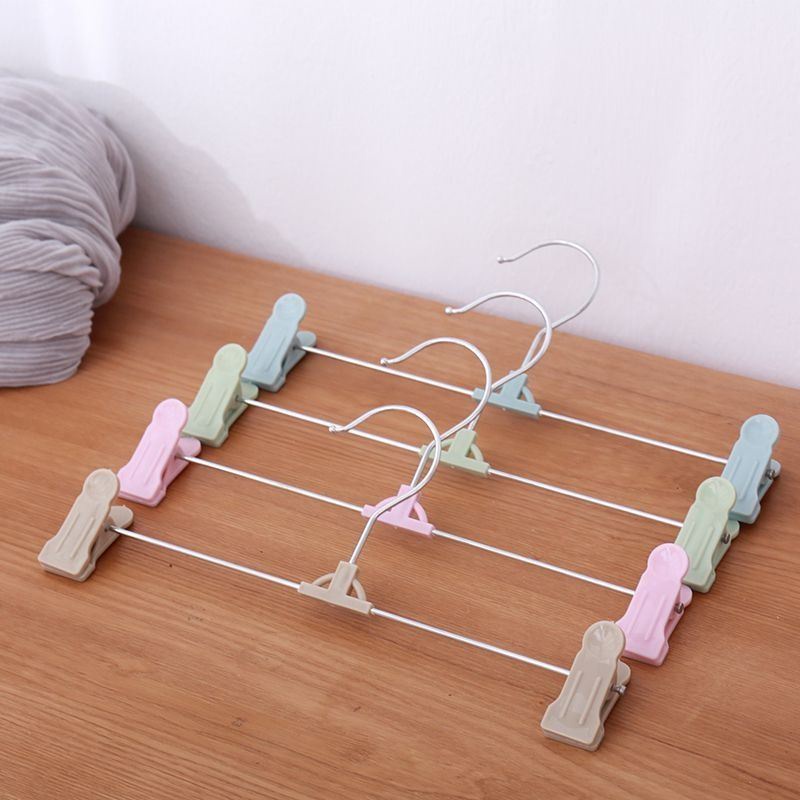 Set 10 móc treo quần áo chống trượt bằng nhựa nhiều màu sắc