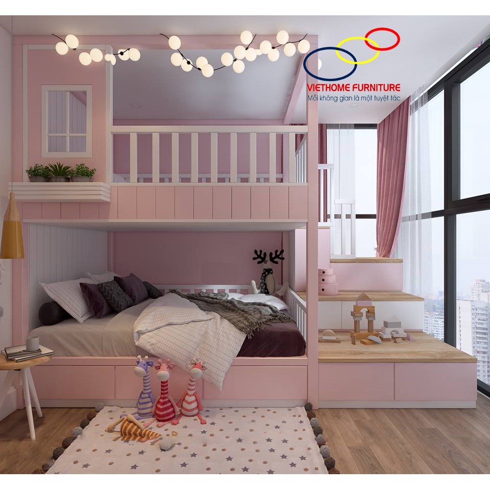 Giường tầng bé gái cực đẹp & tiện nghi,đẳng cấp