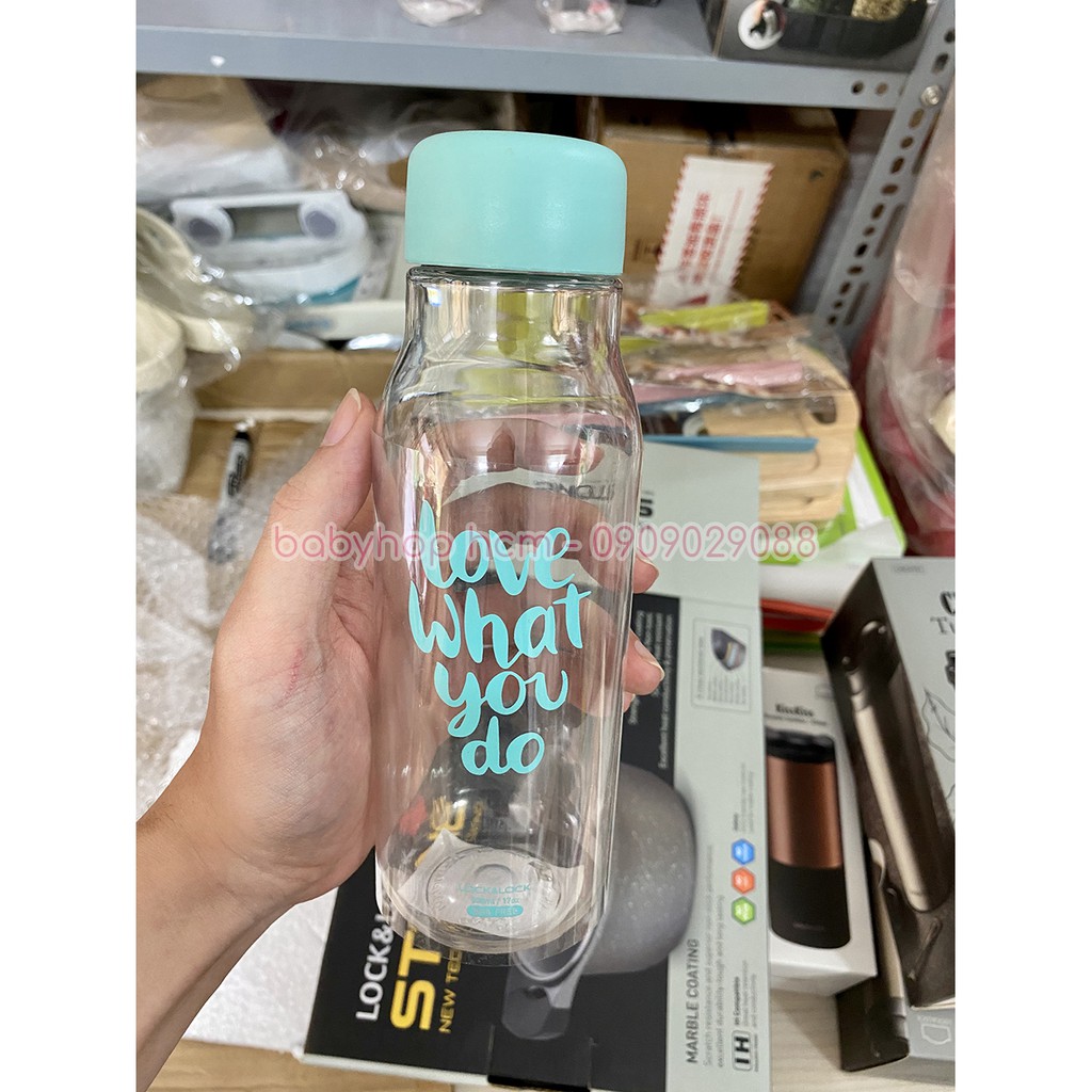 [Mã SKAMA8 giảm 8% đơn 300K] Bình nước nhựa Lock&Lock Milky dung tích 500ml nhựa PET BPA Free HAP654