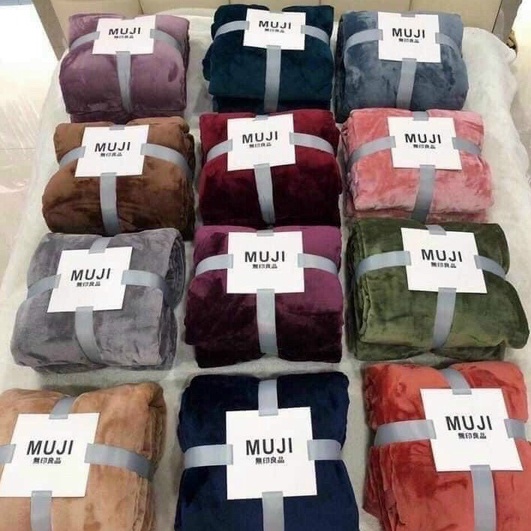 Chăn Lông Tuyết MUJI - Chăn Tuyết Xuất Nhật Cao Cấp Mềm Mại Đắp Văn Phòng