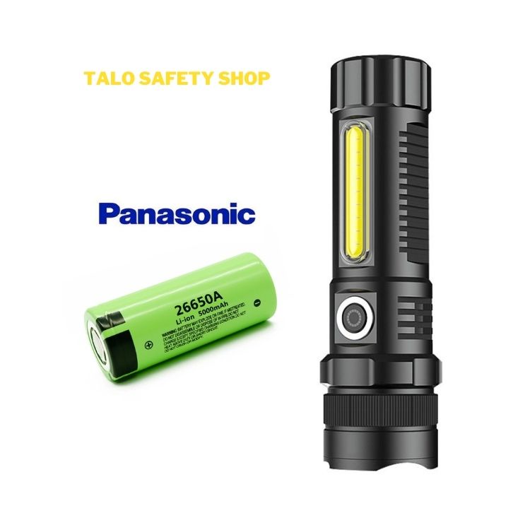 Đèn pin chip led XHP70 mã 01 siêu sáng cầm tay dùng pin26650 sạc typeC