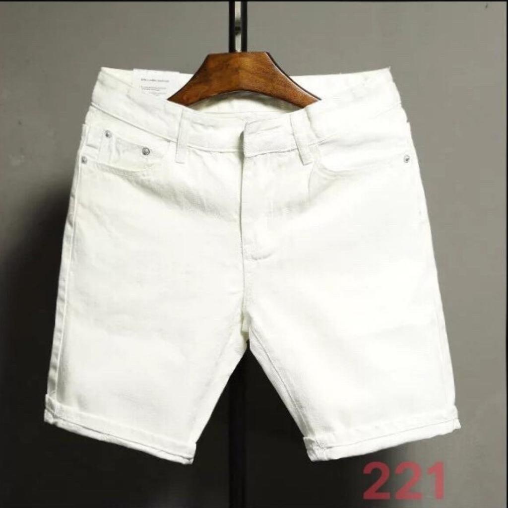 Quần short nam cao cấp, quần đùi nam trắng trơn không rách gối, thoáng mát, mềm mại, co giãn HD211