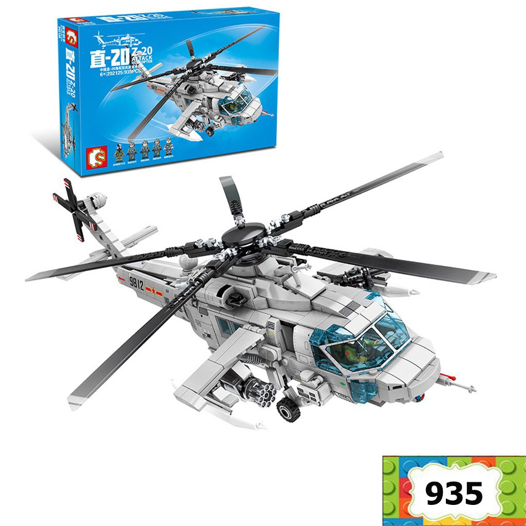 Đồ chơi lego lắp ráp máy bay trực thăng Z20 rèn luyện tính kiên trì sáng tạo cho trẻ với 935 mảnh ghép