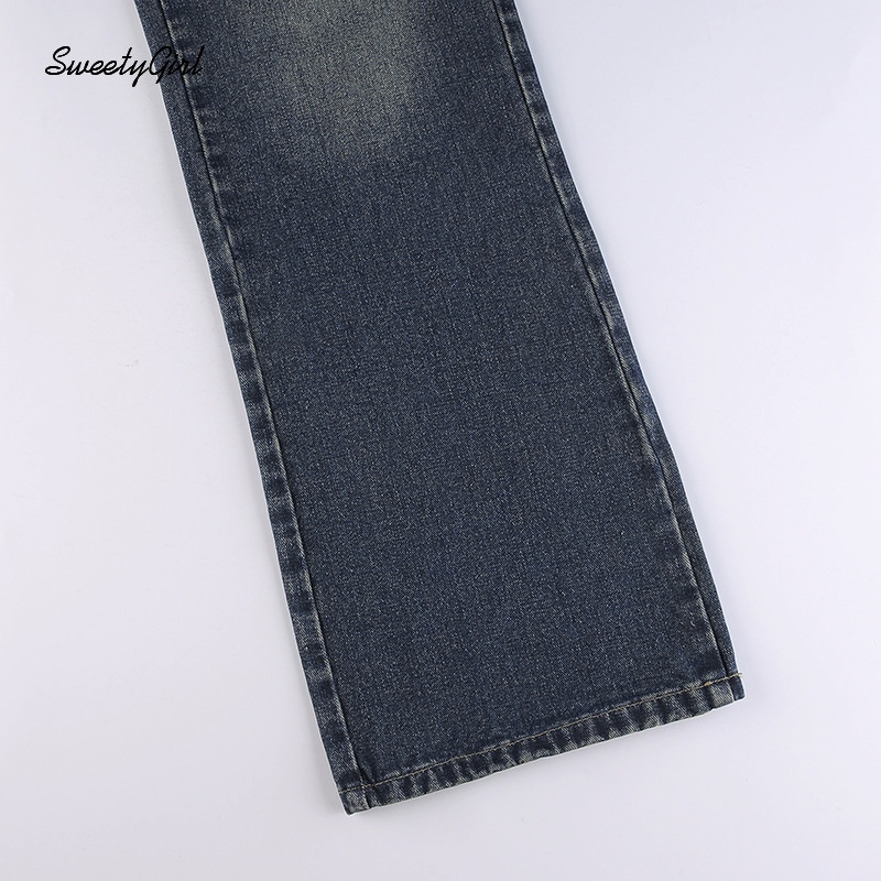 Quần Jeans Ống Rộng Lưng Cao Thêu Hình Bướm Mẫu Mới 2022 Cho Nữ