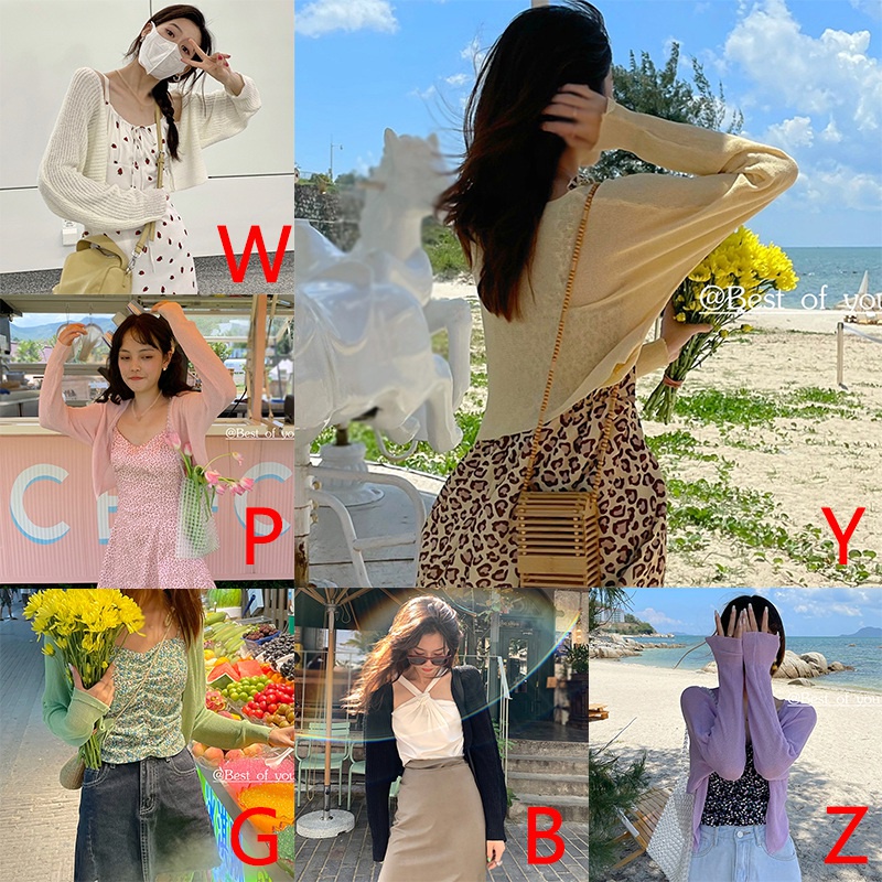 Áo Cardigan Dệt Kim Tay Dài Màu Sắc Đơn Giản Phong Cách Hàn Quốc