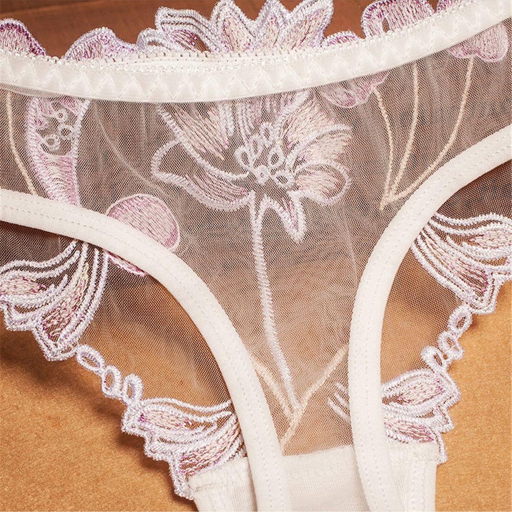 Quần Lót Nữ Lưng Thấp Phối Ren Xuyên Thấu Thoáng Khí