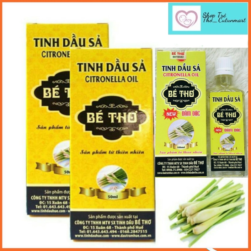 Tinh Dầu Xả Bé Thơ 50ml .Phòng Đuổi Muỗi,Xông Cảm Cúm Bôi Sát Trùng An Toàn Cho Bé