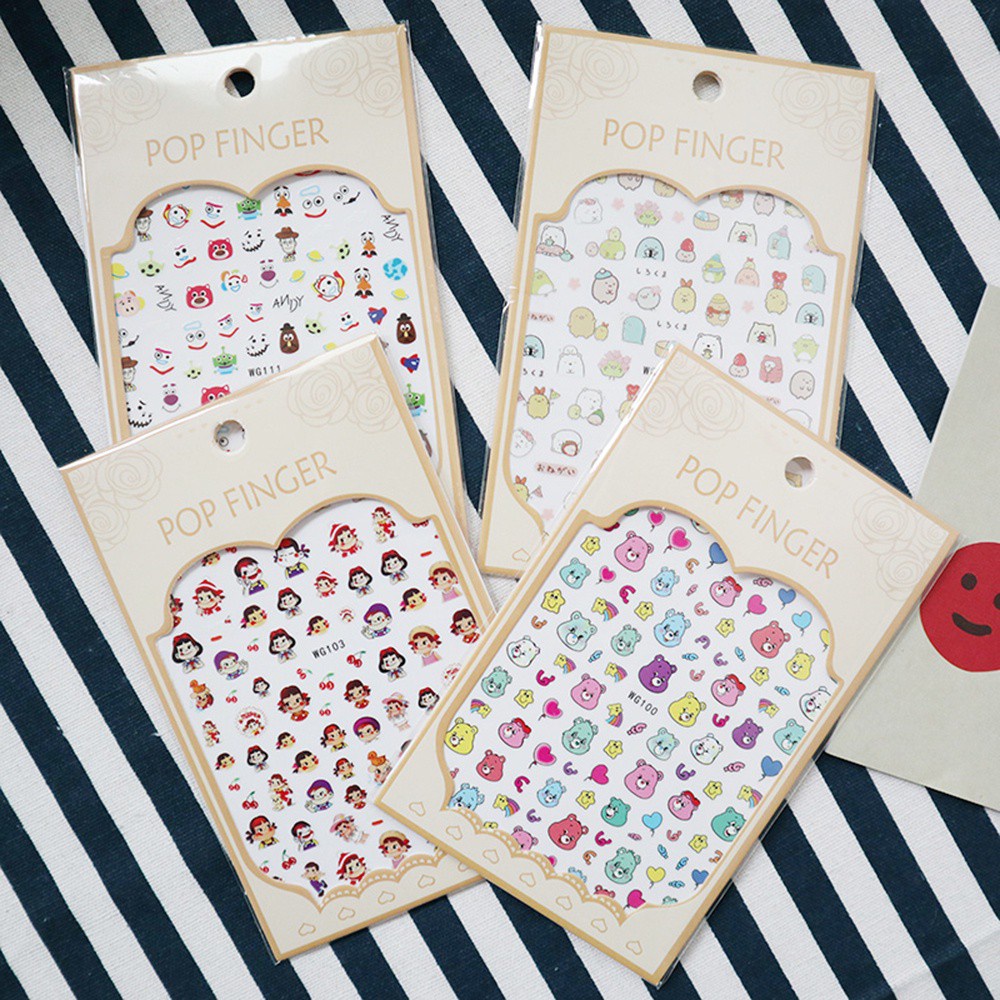 [Hàng mới về] Miếng Dán Họa Tiết Hoạt Hình 3D Trang Trí Móng Tay DIY