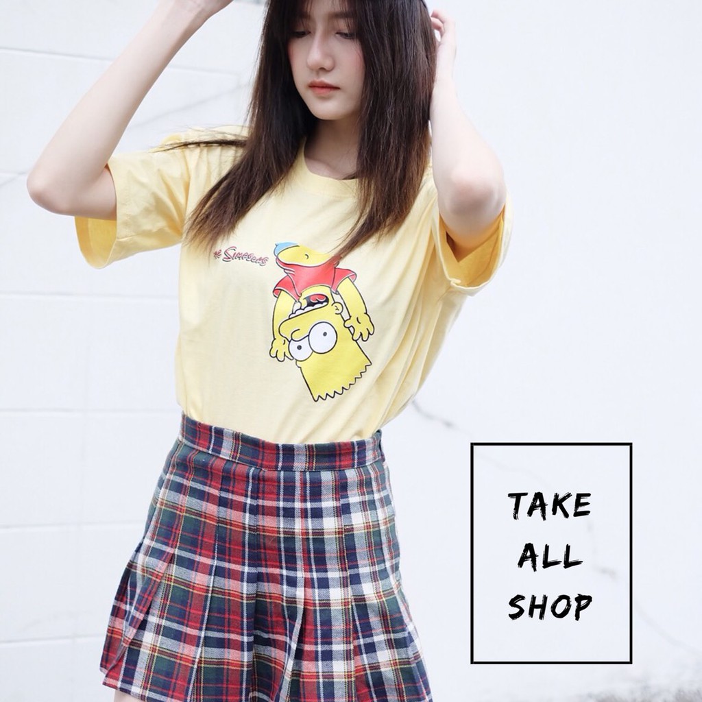 Áo thun hình Simpsons oversize, phom lửng Thái Lan, Freesize | Shopee Việt Nam. Mẫu mới 2019. Còn hàng