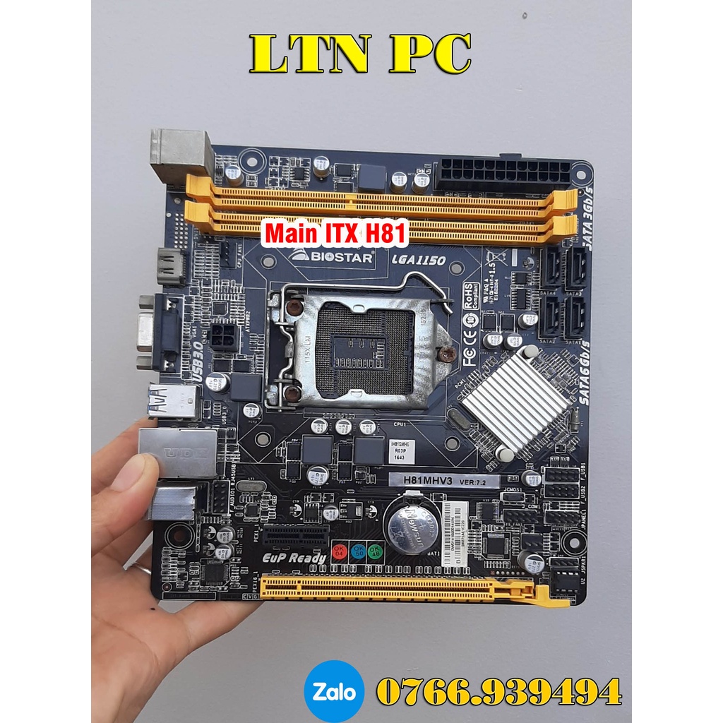 Main Mini ITX H61,H81, H110  Hàng chính hãng có kèm  chắn đầy đủ bảo hàng 1 tháng