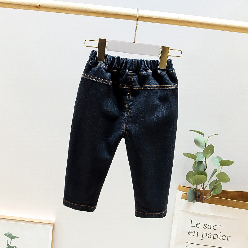 Quần Jeans Dài In Hoa Dễ Thương Cho Bé Gái