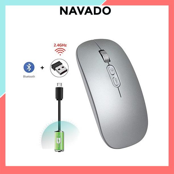 Chuột Không Dây M103 Chuột Bluetooth wireless 2 chức năng tự sạc cho laptop Macbook Ipad, Pin Sạc 1600 Dpi