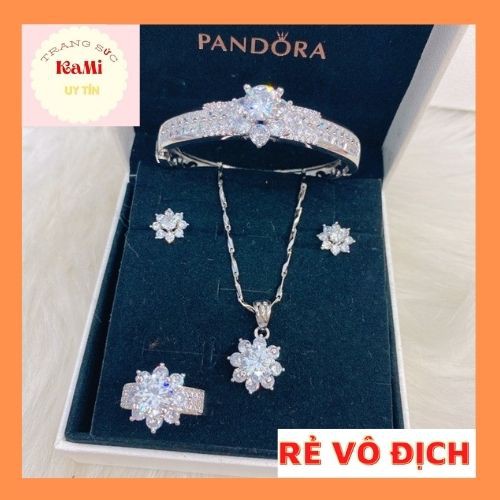 Trang sức bộ mạ bạch kim hoa đá nhỏ cực xinhhh inbox chiều cao cân nặng hoặc ni tay