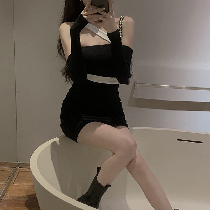 COZOK Đầm tay dài hở vai có thể tháo rời