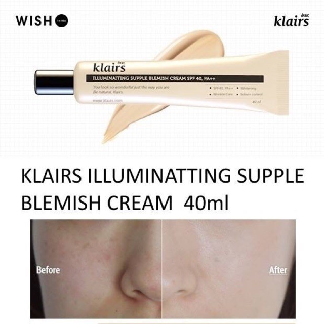 Kem Nền Klairs Illuminating Supple Blemish Cream 40ml Giúp Lớp Nền Căng Mịn - 1989Store Phân Phối Chính Hãng