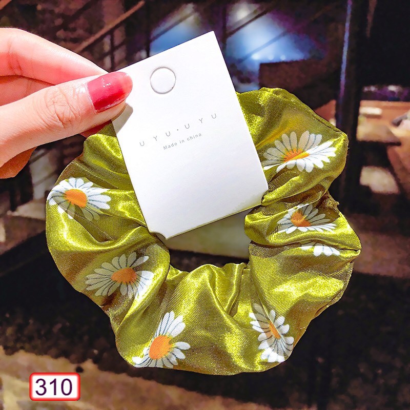 BUỘC TÓC HOA CÚC VẢI TRƠN SATIN 310 THỜI TRAN HÀN QUỐC