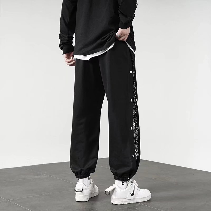 Quần dài thể thao ống rộng thoải mái thời trang Nhật Bản cho nam