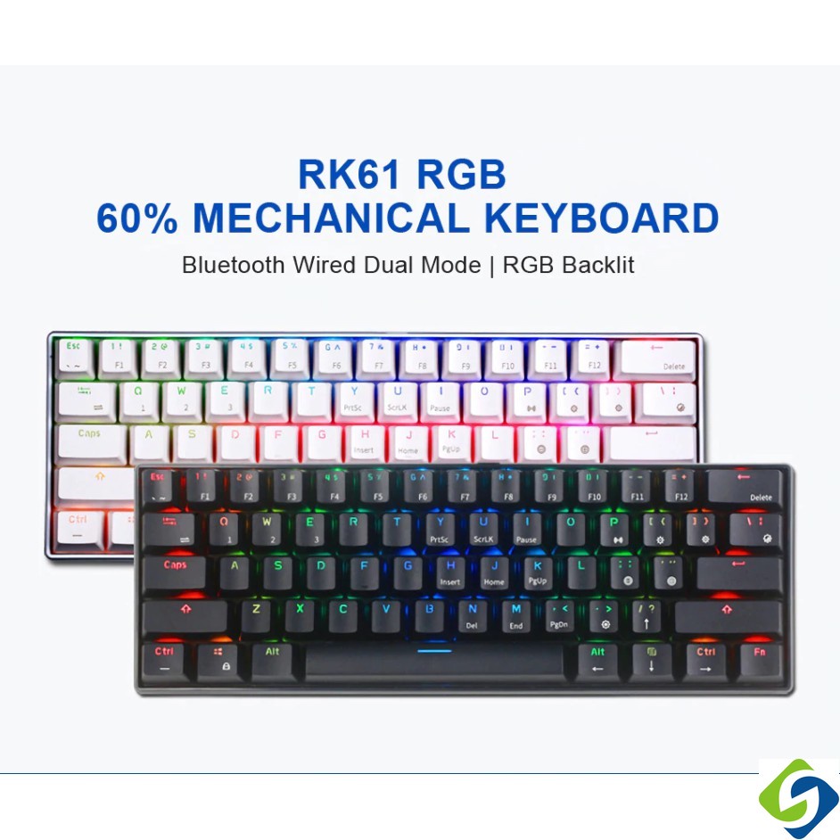 Giá cả thấp nhất!Bàn Phím Cơ Chơi Game Không Dây bluetooth 60% kludge rk61 rk71