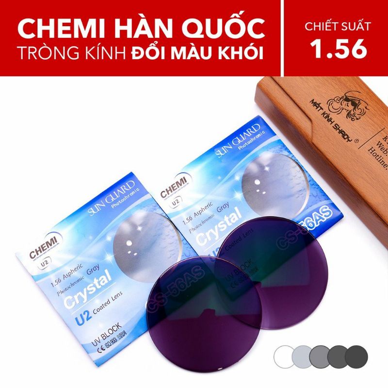 Tròng Kính Đổi Màu Crystal Primer Chemi 1.56 U2