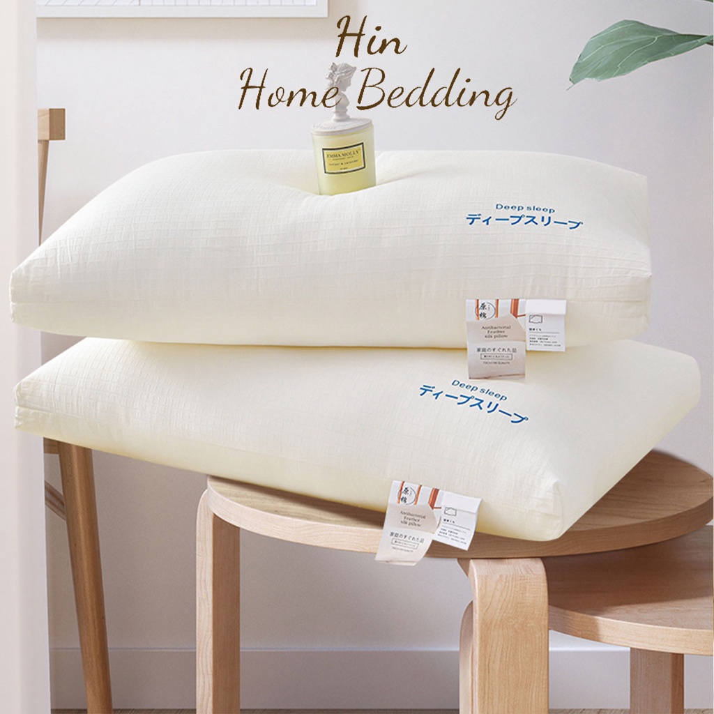 Gối Lông Vũ Nhân Tạo Hin Home Bedding Cao Cấp Gối Nhật Bản Gối Khách Sạn 50x70cm