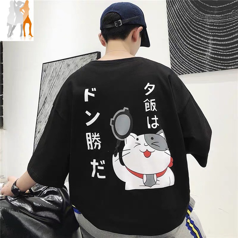 [Có full video] Áo thun unisex hình con mèo thần tài form rộng tay lỡ - Trùm Chuyên Sỉ Thời Trang - 150620201009 | BigBuy360 - bigbuy360.vn