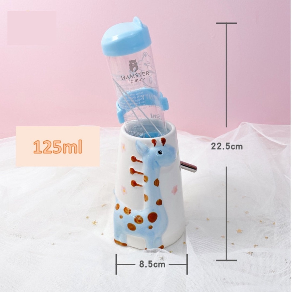 Đế bình nước sứ hươu cao cổ dành cho hamster