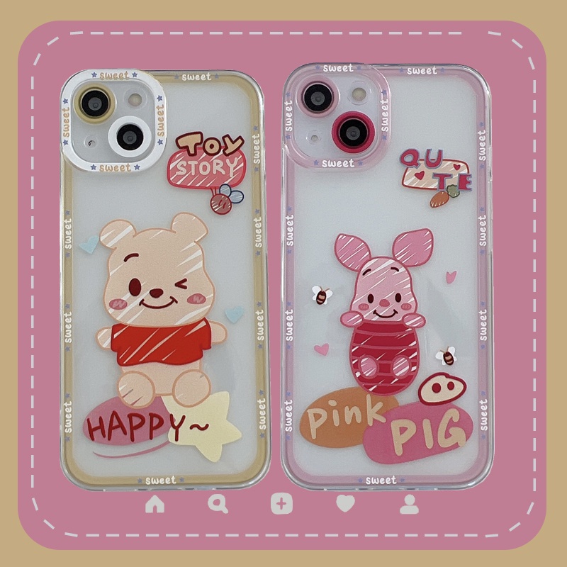 Ốp Điện Thoại Mềm Trong Suốt Chống Sốc In Hình Gấu Pooh Cho iPhone 14 13 12 11 Pro Max XR X XS Max 7 8 Plus